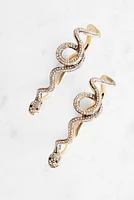 Serpentine Rhinestone Hoop Earrings