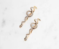 Serpentine Rhinestone Hoop Earrings