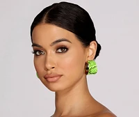 Neon Wide Snake Hoops