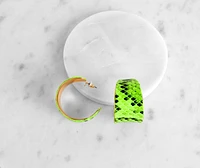 Neon Wide Snake Hoops