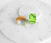 Neon Wide Snake Hoops
