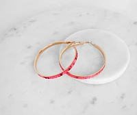 Snake Print Large Hoops