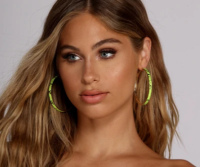 Snake Print Large Hoops