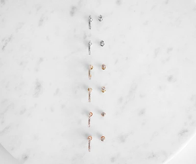 Rhinestone Earring Set