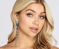 Triangle Gem Duster Earrings