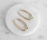 Trendy Oval Hoop Earrings