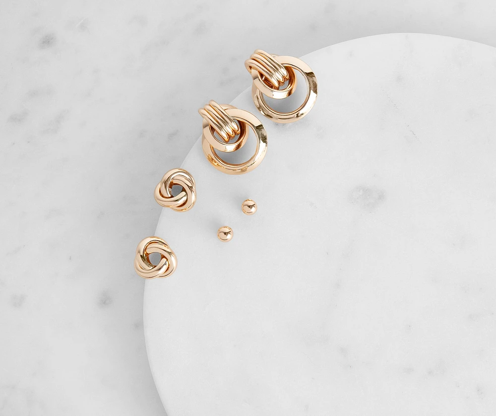 Twisted Knot Earring Set
