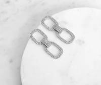 Rhinestone Double Chain Link Earrings