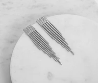Here To Flaunt Rhinestone Fringe Earrings