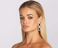 Tiered Rhinestone Chain Link Earrings