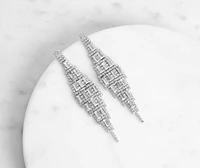 Born For It Baguette Rhinestone Kite Earrings