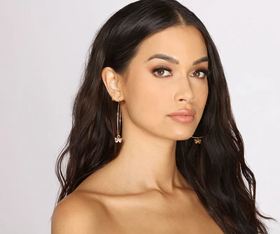 Butterfly Charm Hoop Earrings