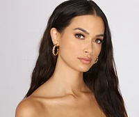Three Pack Tube Hoop Earrings