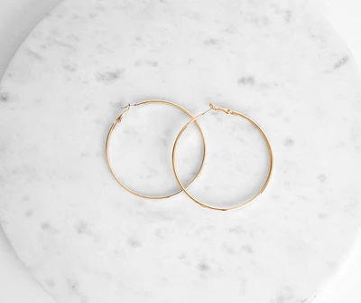 An Everyday Look Flat Hoop Earrings