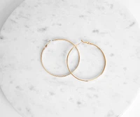 An Everyday Look Flat Hoop Earrings