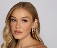 Trendy Texture Linear Chain Earrings