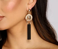 Fierce Lion Charm Door Knocker Earrings