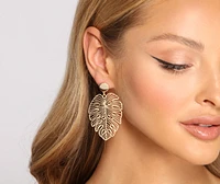 Glam Boho Leaf-Shaped Statement Earrings