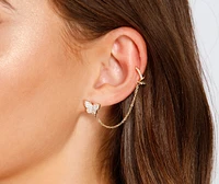 Fluttery And Flirty Butterfly Rhinestone Studs