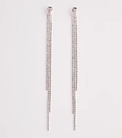 Living Luxe Rhinestone Fringe Earrings