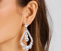Shine And Stun Cubic Zirconia Teardrop Earrings