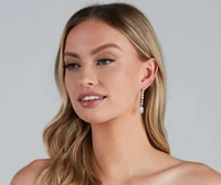 So Luxe Rhinestone Linear Teardrop Earrings