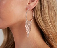 Alluring Glamour Fringe Hoop Earrings