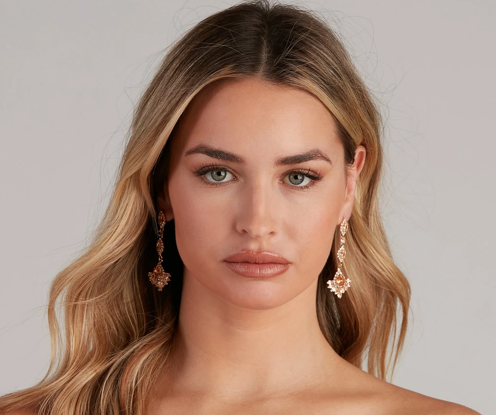 French Glam Linear Drop Earrings