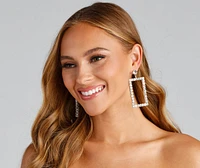 Drama Chic Rhinestone Door Knocker Earrings