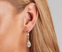 Glitzy Glam Halo Teardrop Earrings