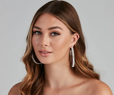 Party Time Rhinestone 3-Row Hoops