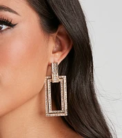 Rhinestone Door Knocker Earrings