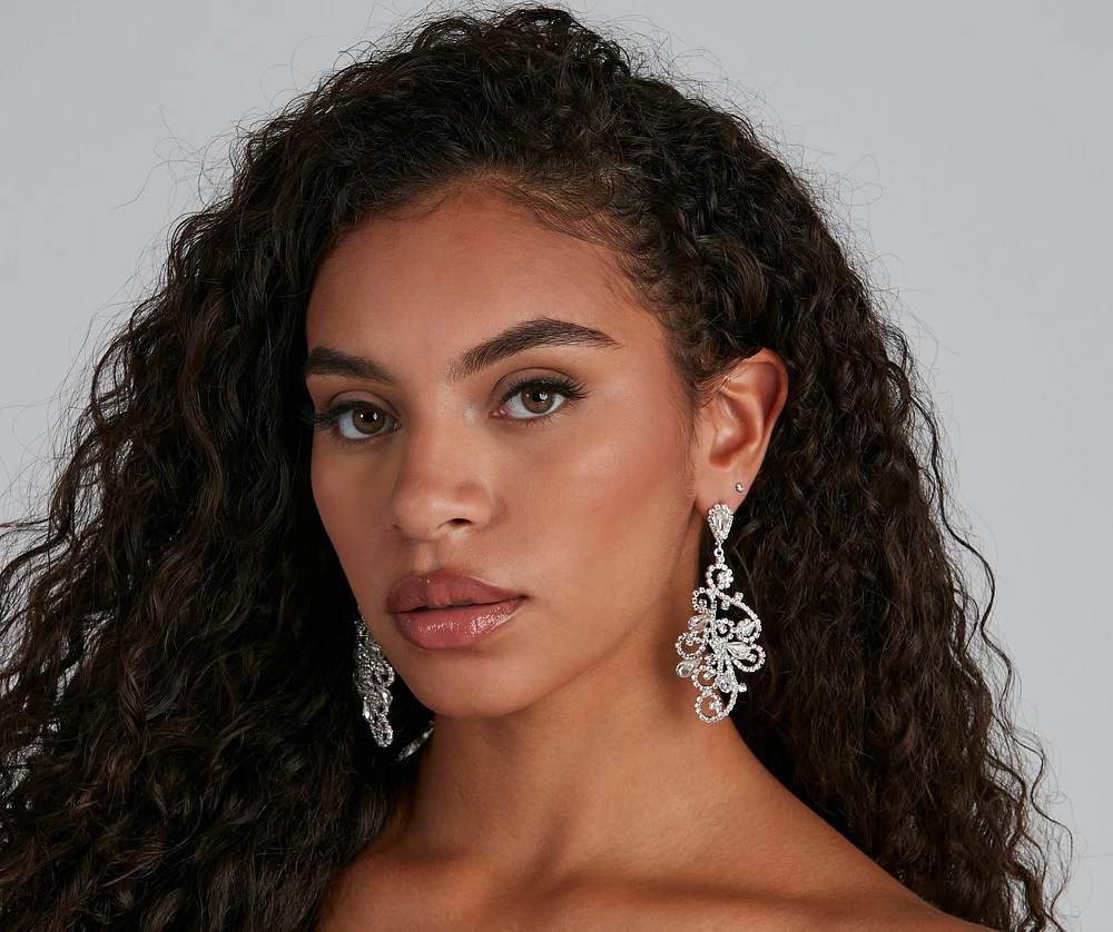 Glam Soirée Crystal Chandelier Earrings