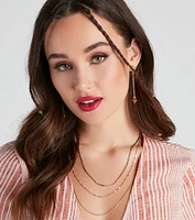 Starry Eyed Linear Charm Earrings