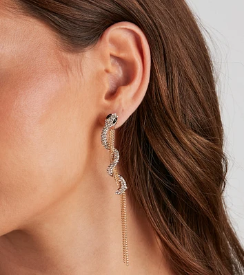Eternal Glam Snake Fringe Earrings