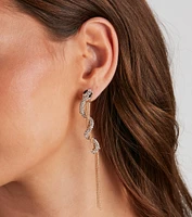 Eternal Glam Snake Fringe Earrings