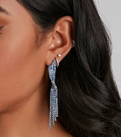Twist Statement Rhinestone Earrings