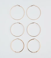 Simply Sleek Three-Pack Hoop Earrings Set