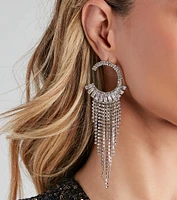 Dream Glam Rhinestone Fringe Earrings