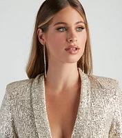 Fallin' For You Rhinestone Linear Earrings