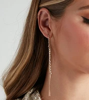 Fallin' For You Rhinestone Linear Earrings