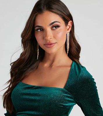 Fab Fringe Rhinestone Earrings