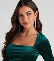 Fab Fringe Rhinestone Earrings