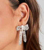 Chic Glamour Rhinestone Bow Earrings