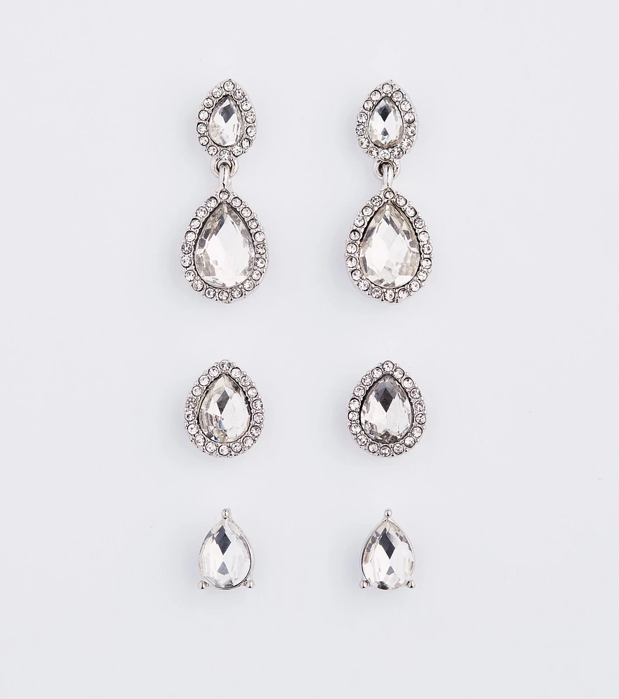 Chic Luxurious Rhinestone Earrings Set