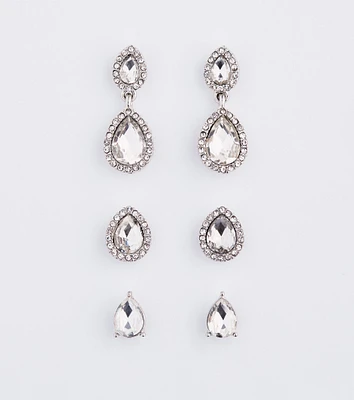 Chic Luxurious Rhinestone Earrings Set