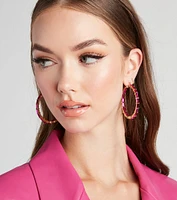 Quite A Gem Stone Hoop Earrings