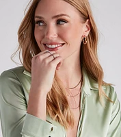 Cutest Details Rhinestone And Heart Earrings Set