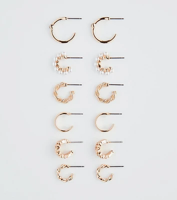 Casual Luxe Look Hoop Earrings Set