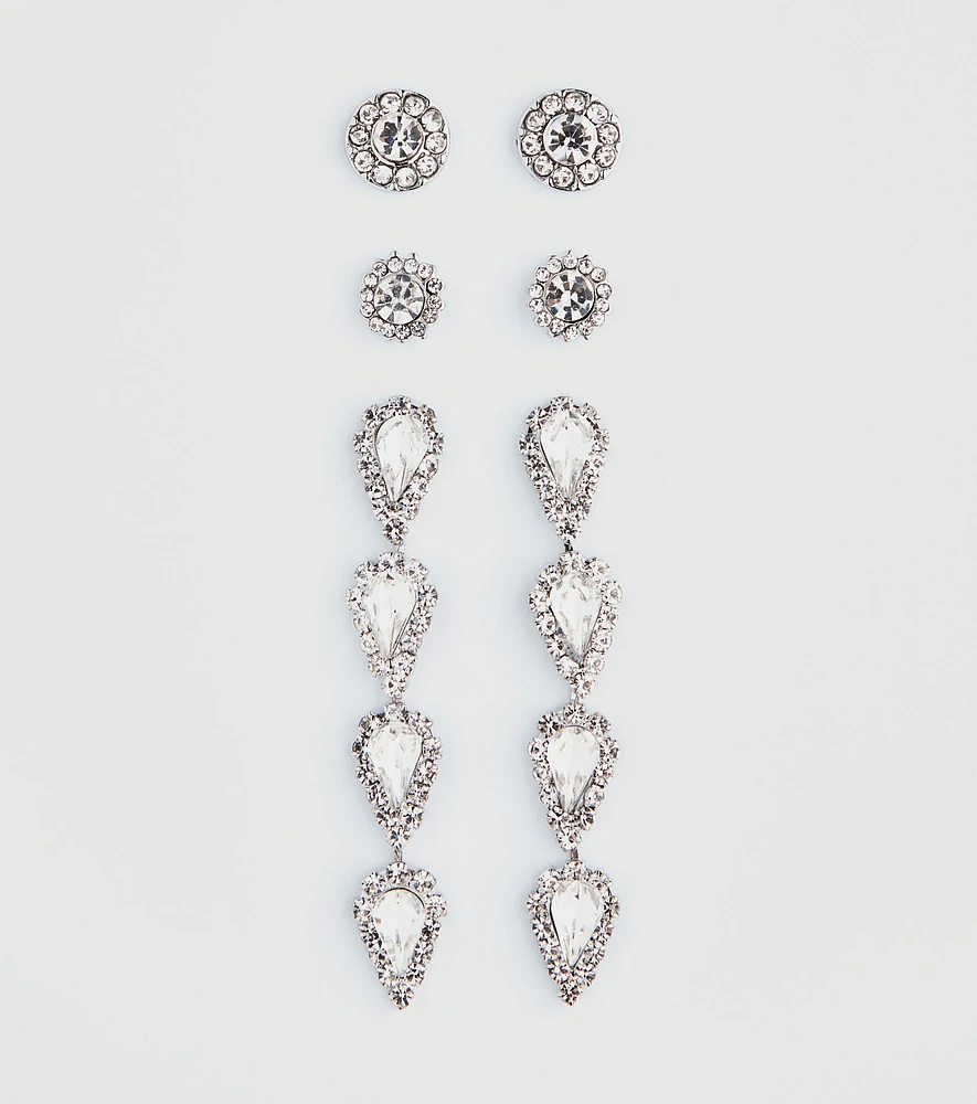 Elegant Staples Three-Pack Earrings Set